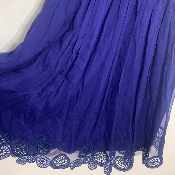 Catherine Malandrino Blue Silk Knee Length Dress 6 - Picture 3 of 7